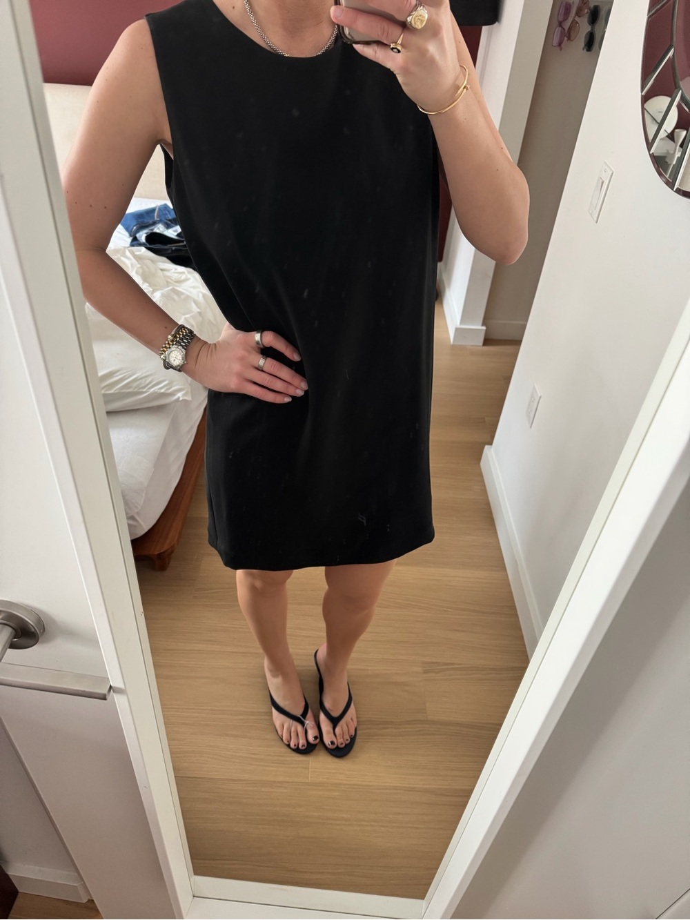The Row Black Sleeveless Mini Shift Dress